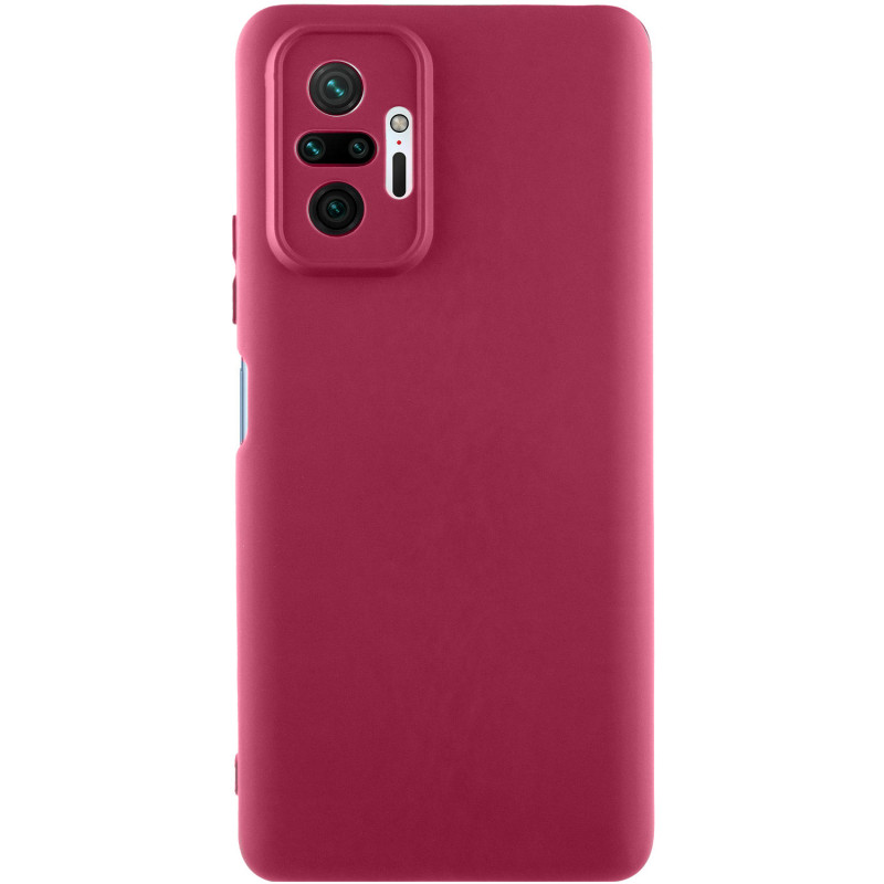 Чехол Silicone Cover Ummi Lakshmi Full Camera (AA) для Xiaomi Redmi Note 10 Pro / 10 Pro Max (Бордовый / Marsala)