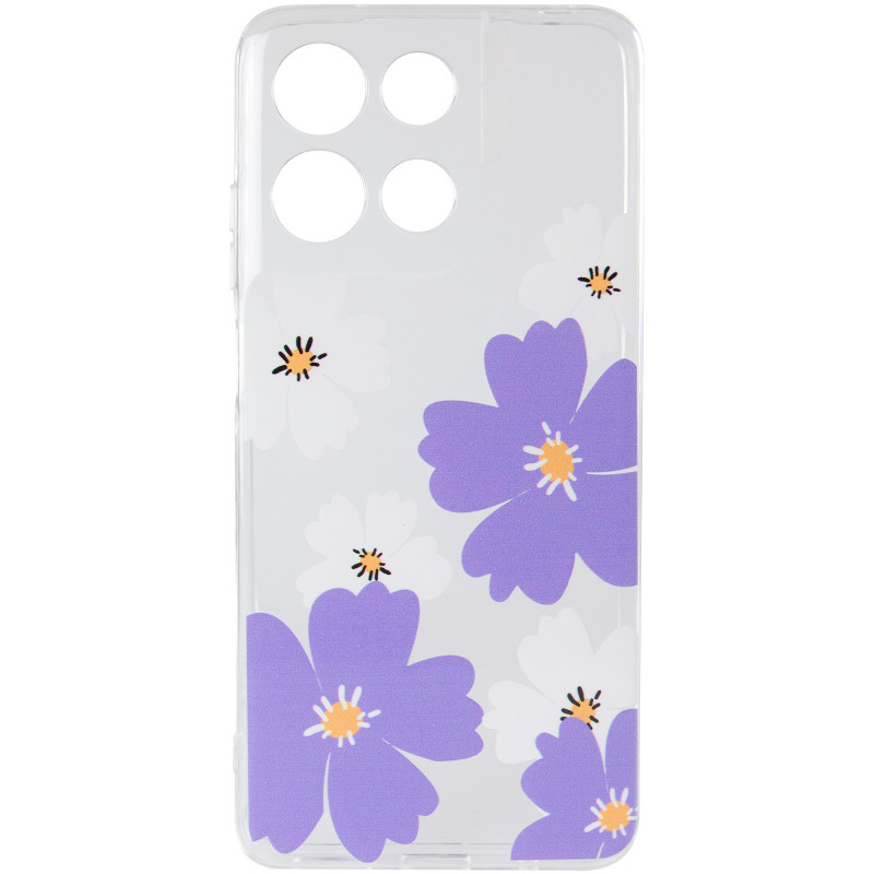 Фото Чохол TPU Clear Joy на Motorola Moto G17 Power (Pastel Daisies) на vchehle.ua