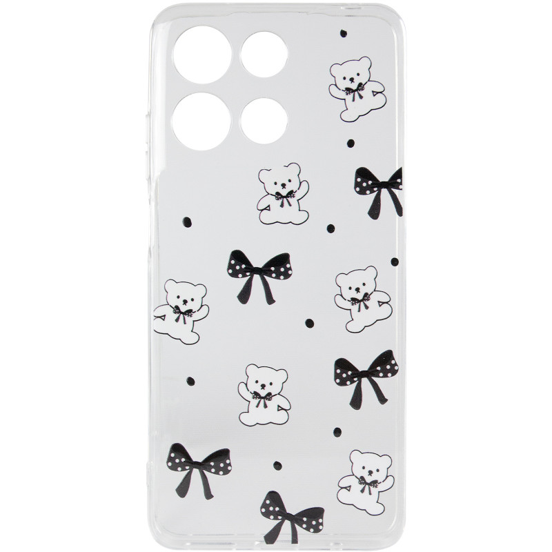 Фото Чохол TPU Clear Joy на Motorola Moto G17 Power (Teddy Bows) на vchehle.ua