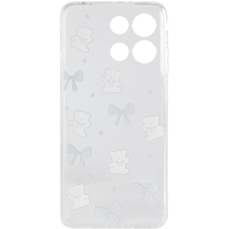 Фото Чохол TPU Clear Joy на Motorola Moto G17 Power (Teddy Bows) в маназині vchehle.ua