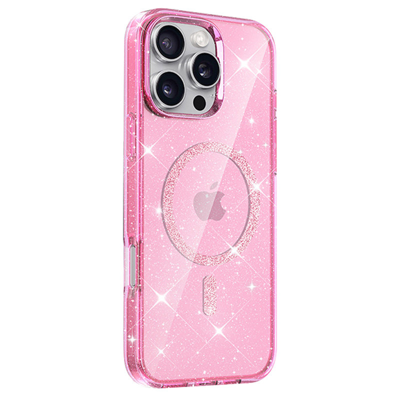 Фото Чохол TPU Eclipse Sparkle Magnetic Fit на Apple iPhone 16 Pro Max (6.9") (Pink) на vchehle.ua