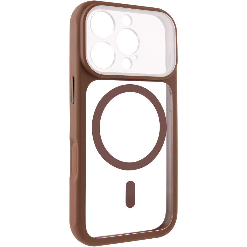 Чехол TPU+PC GETMAN Moon Clear with Magnetic Safe для Apple iPhone 16 Pro Max (6.9") (Brown)
