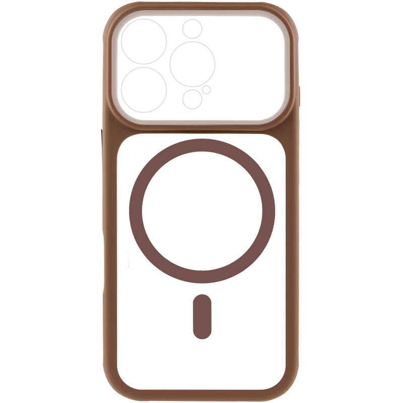 Фото Чехол TPU+PC GETMAN Moon Clear with Magnetic Safe для Apple iPhone 16 Pro Max (6.9") (Brown) на vchehle.ua