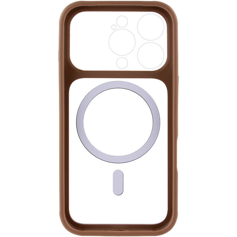 Фото Чехол TPU+PC GETMAN Moon Clear with Magnetic Safe для Apple iPhone 16 Pro Max (6.9") (Brown) в магазине vchehle.ua
