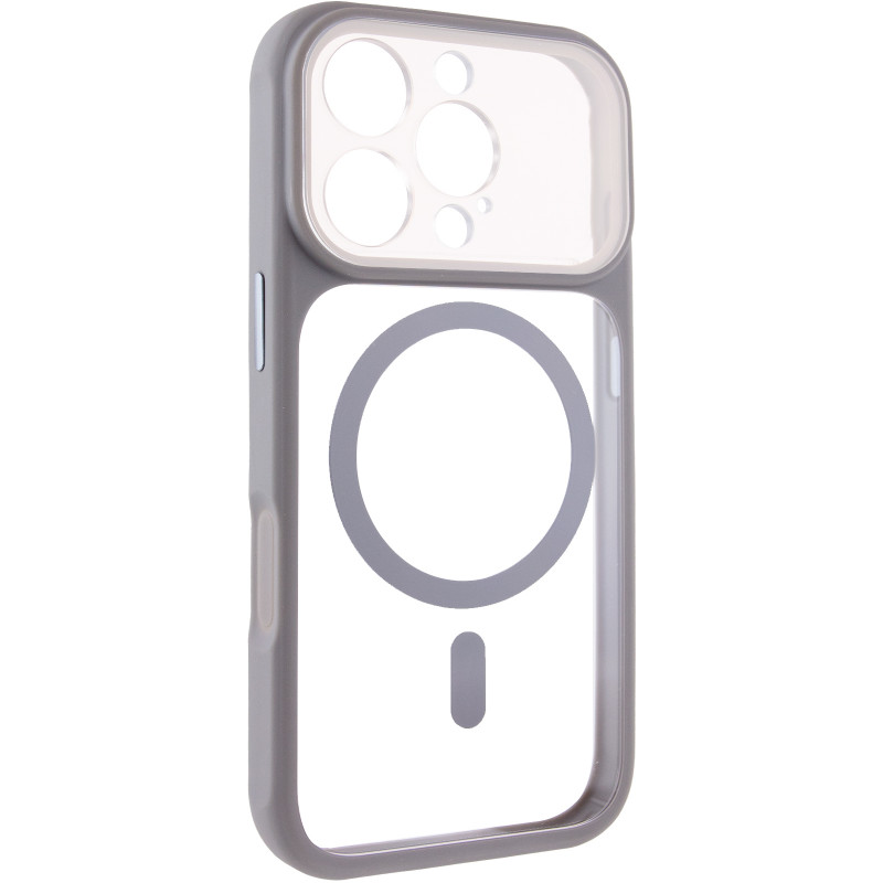 Чехол TPU+PC GETMAN Moon Clear with Magnetic Safe для Apple iPhone 16 Pro Max (6.9") (Grey)