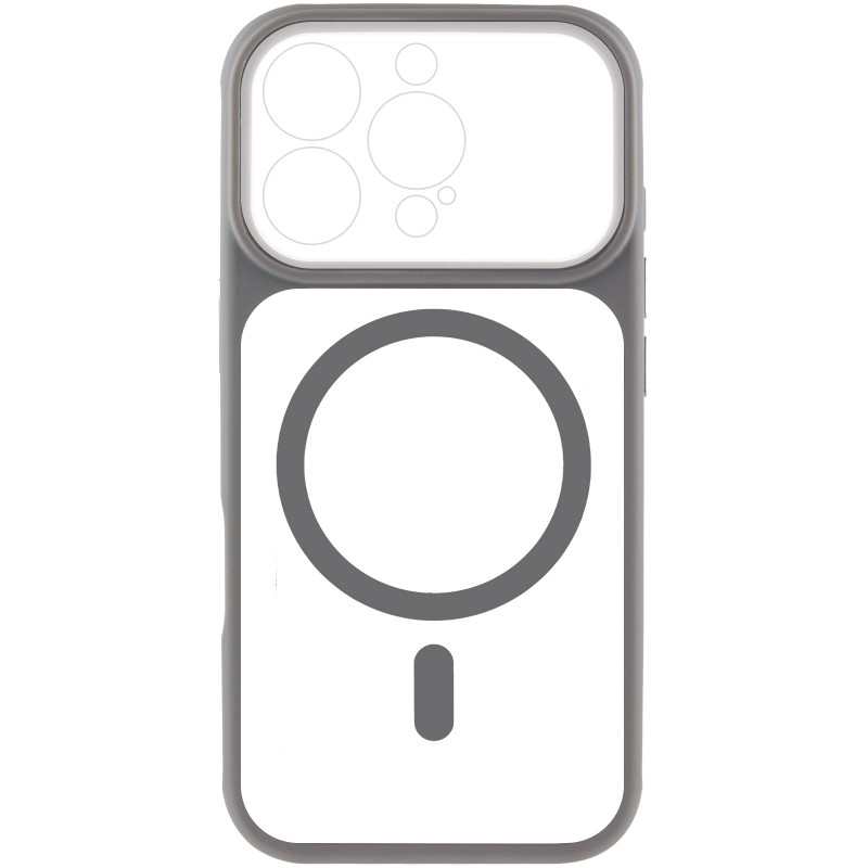 Фото Чехол TPU+PC GETMAN Moon Clear with Magnetic Safe для Apple iPhone 16 Pro Max (6.9") (Grey) на vchehle.ua