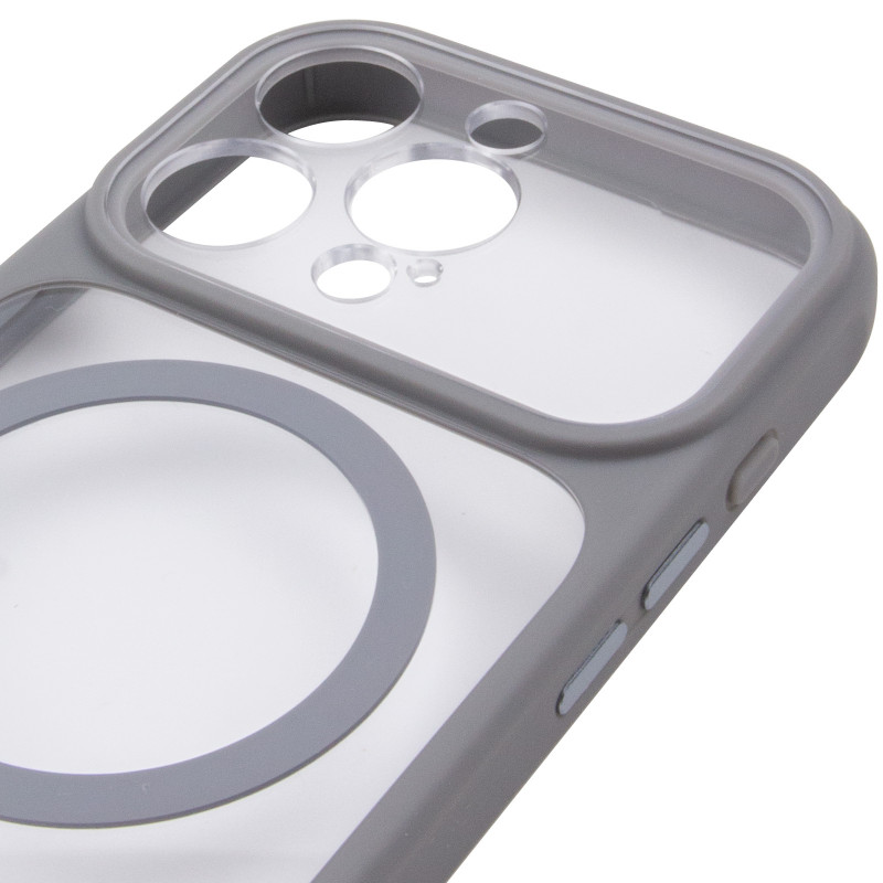 Чехол TPU+PC GETMAN Moon Clear with Magnetic Safe для Apple iPhone 16 Pro Max (6.9") (Grey) в магазине vchehle.ua