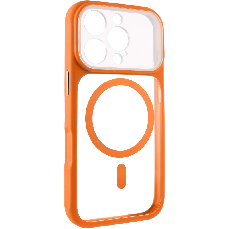 Чехол TPU+PC GETMAN Moon Clear with Magnetic Safe для Apple iPhone 16 Pro Max (6.9") (Orange)