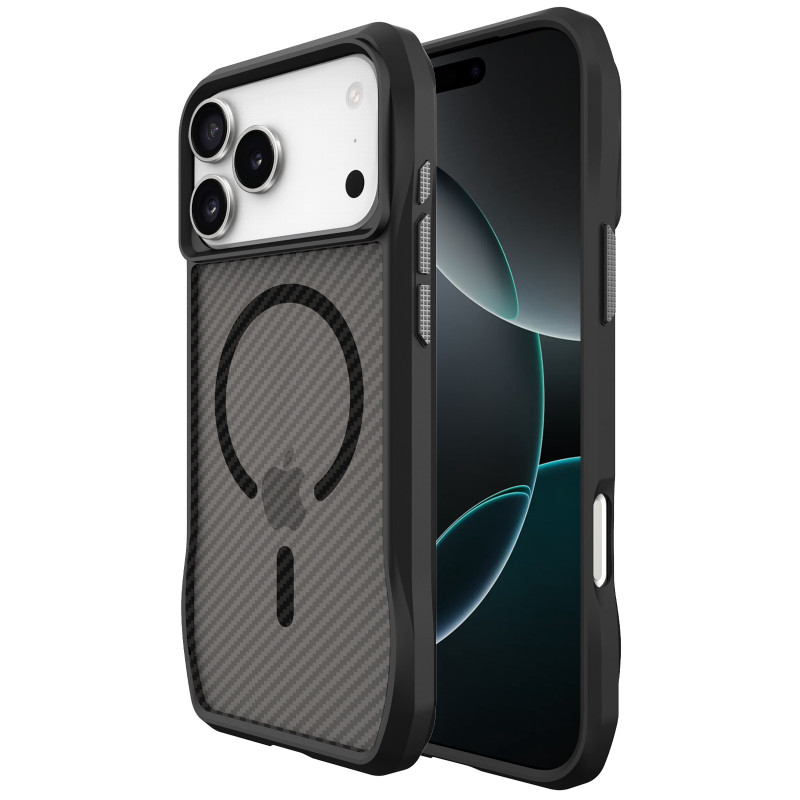 Фото Чехол TPU Space Octagon with Magnetic Fit для Apple iPhone 17 Pro (6.3") (Carbon Black) на vchehle.ua