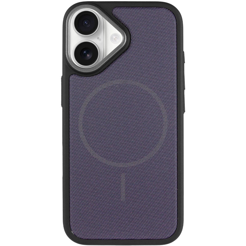 Фото Чехол PC Textile Hybrid with Magnetic Fit для Apple iPhone 17 (6.3") (Black / Purple) на vchehle.ua
