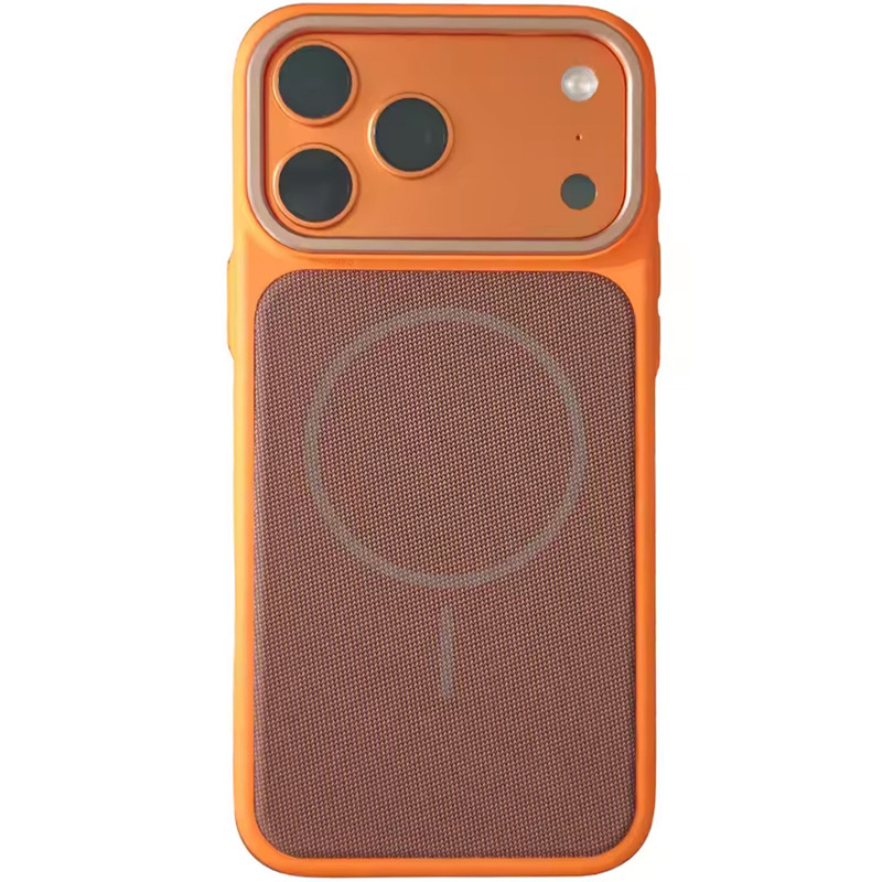 Чехол PC Textile Hybrid with Magnetic Fit для Apple iPhone 17 Pro Max / 18 Pro Max (6.9") (Orange / Brown)