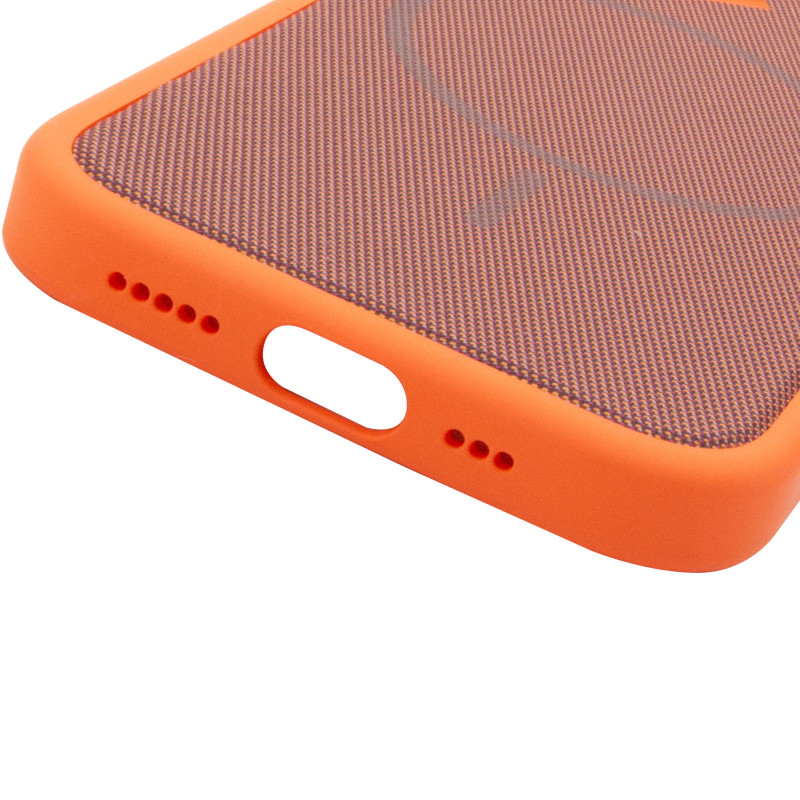 Купить Чехол PC Textile Hybrid with Magnetic Fit для Apple iPhone 17 (6.3") (Orange / Brown) на vchehle.ua