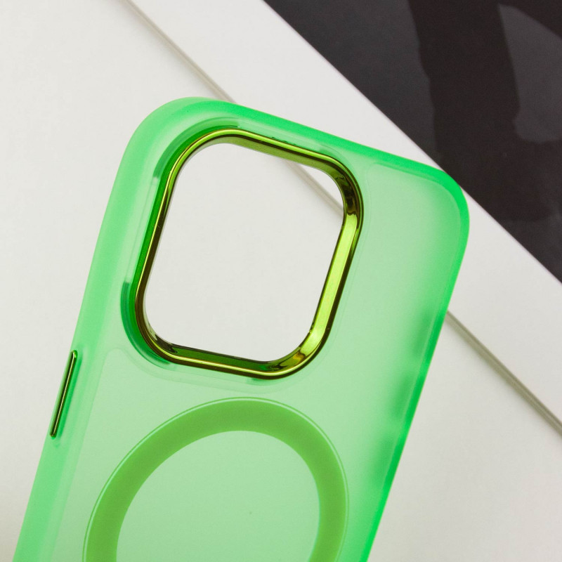 Купить Чехол TPU+PC Lily with Magnetic Fit для Apple iPhone 12 Pro / 12 (6.1") (Neon Green) на vchehle.ua