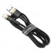 Фото Дата кабель Baseus Cafule USB to Lightning 2.4A (1m) (CALKLF-B) (Золотий / Чорний) в маназині vchehle.ua