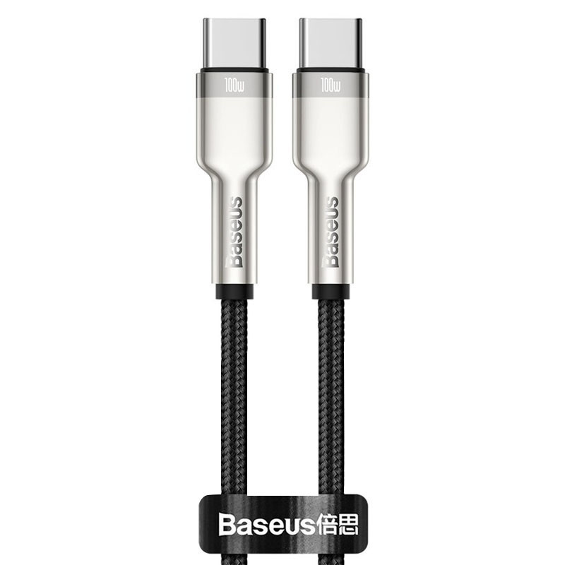 Дата кабель Baseus Cafule Metal Type-C to Type-C 100W (2m) (CATJK-D) (Черный)