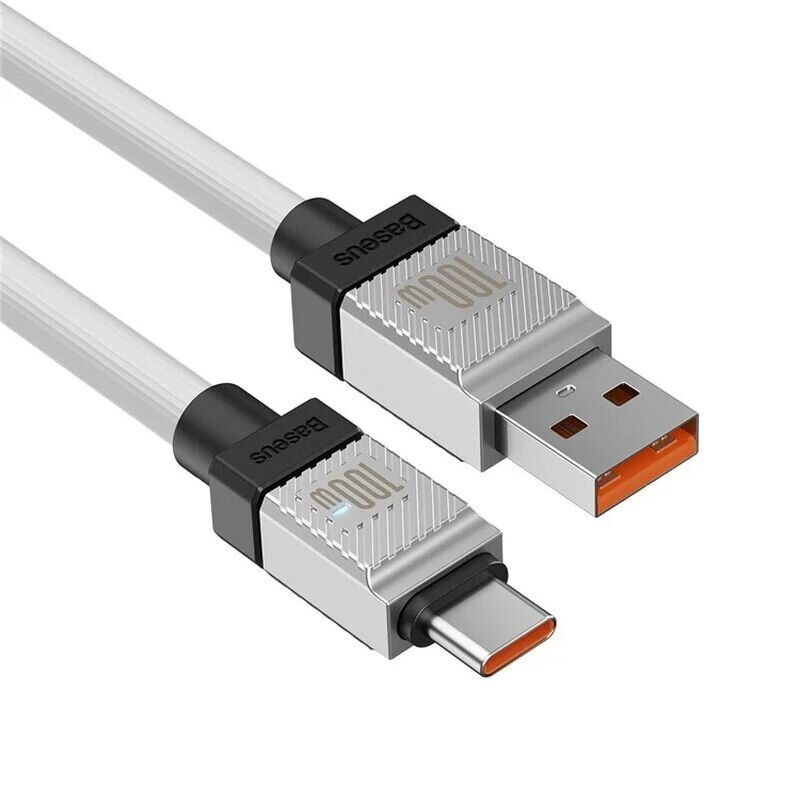 Дата кабель Baseus CoolPlay Series USB to Type-C 100W (1m) (CAKW00060) (White) в магазине vchehle.ua