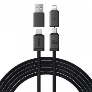 Дата кабель Baseus Versatile Two-for-Two USB/Type-C to Type-C/Lightning 60W (1m) (CB000162)