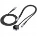 Фото Дата кабель Hoco CW54 2in1 Type-C для iWatch/Lightning 2.5W (1.2m) (Black) в маназині vchehle.ua