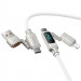 Купити Дата кабель Hoco U152 Fortune 4in1 Type-C для освітлення/Type-C для USB 240W (1.2m) (Light Gray) на vchehle.ua