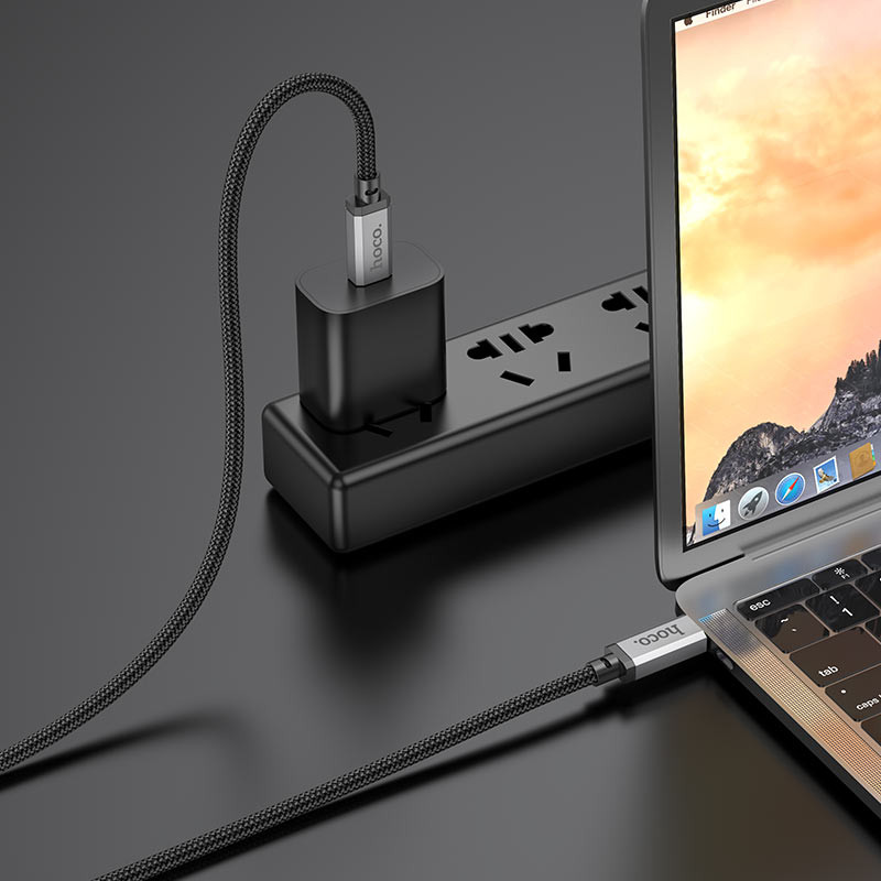 Фото Дата кабель Hoco US05 Type-C to Type-C 100W USB4 40Gbps (1m) (Black) в магазине vchehle.ua