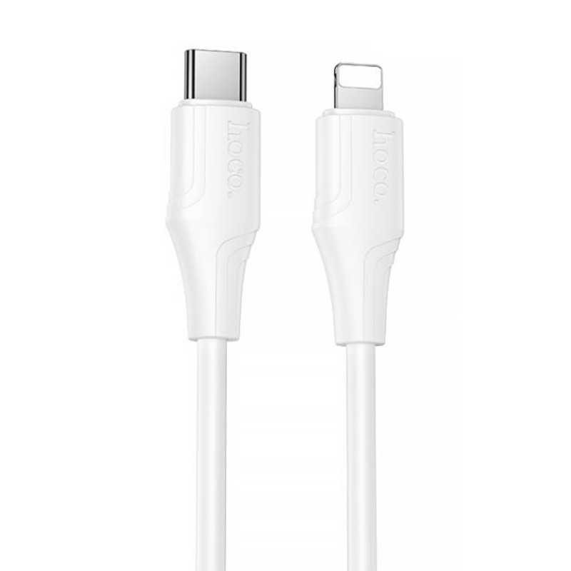 Дата кабель Hoco X124 Bien silicone Type-C to Lightning 27W (1m) (White)