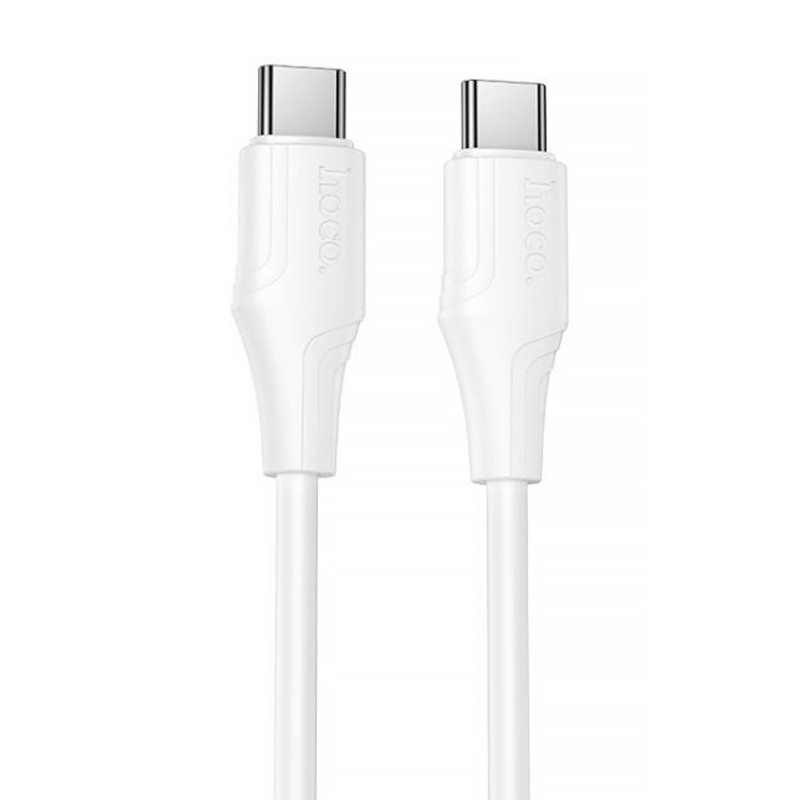 Дата кабель Hoco X124 Bien silicone Type-C to Type-C 60W (1m) (White)