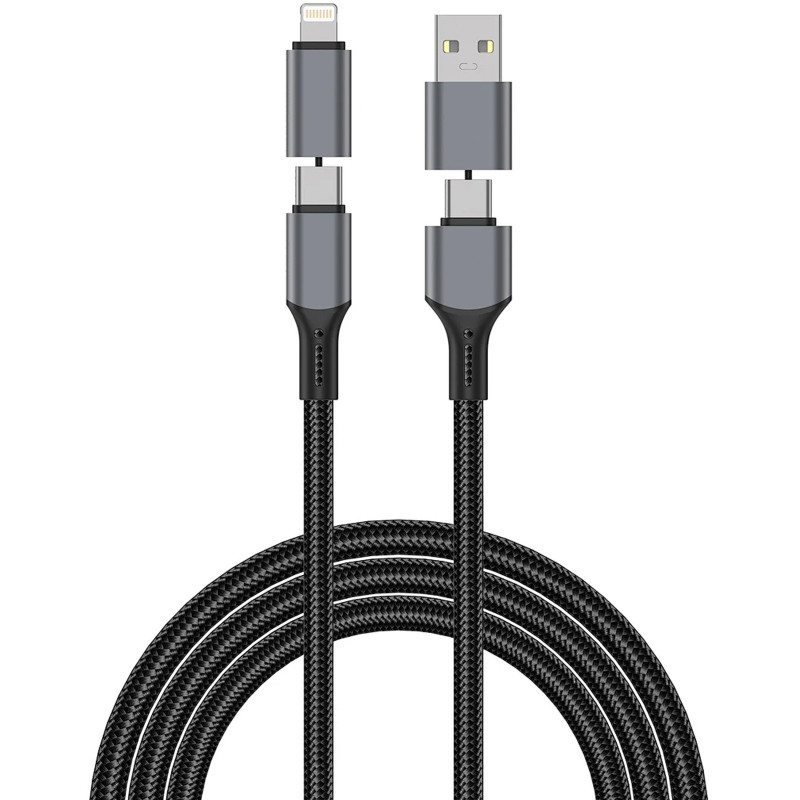 Фото Дата кабель WIWU C077 Cyberlink Type-C to Lightning 27W (1m) (Silver) на vchehle.ua