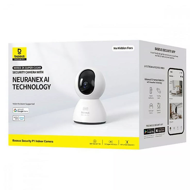 Фото Камера видеонаблюдения Baseus Security P1 Indoor 3K (S0TV01) (White) на vchehle.ua
