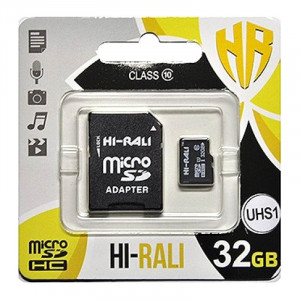 Карта памяти Hi-Rali (UHS-1) microSDHC Class 10 - 32GB (с адаптером)