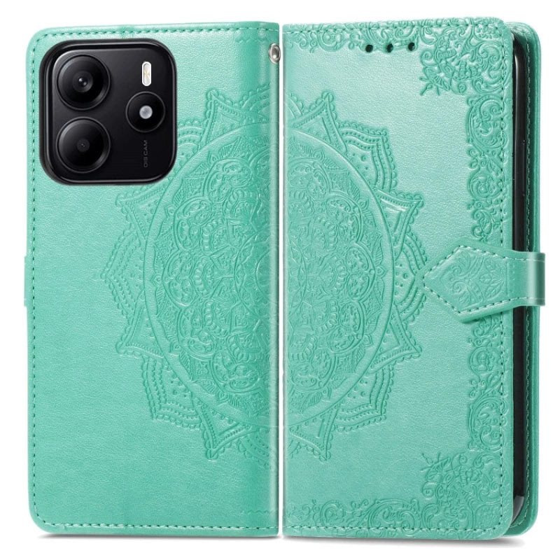 Заказать Кожаный чехол-книжка Art Case с визитницей для Xiaomi Redmi Note 14 5G (Бирюзовый) на vchehle.ua