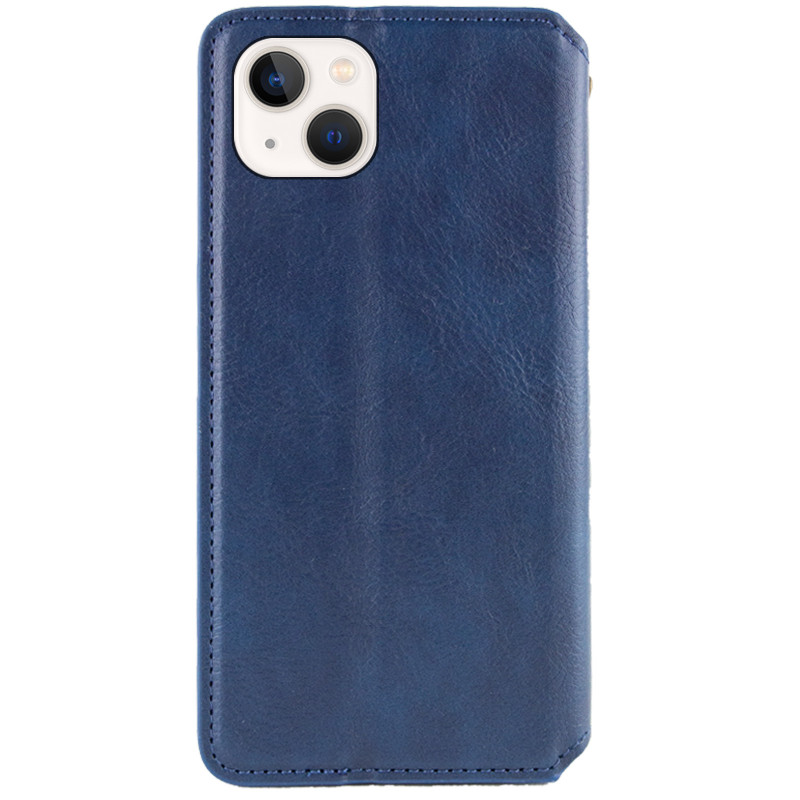 Фото Кожаный чехол-книжка GETMAN Cubic (PU) для Apple iPhone 13 / 14 (6.1") (Синий) на vchehle.ua