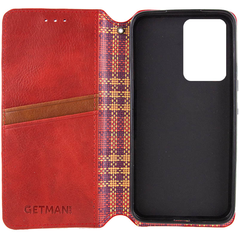 Фото Кожаный чехол-книжка GETMAN Cubic (PU) для Motorola Moto G24 / G04 / E14 (Красный) в магазине vchehle.ua