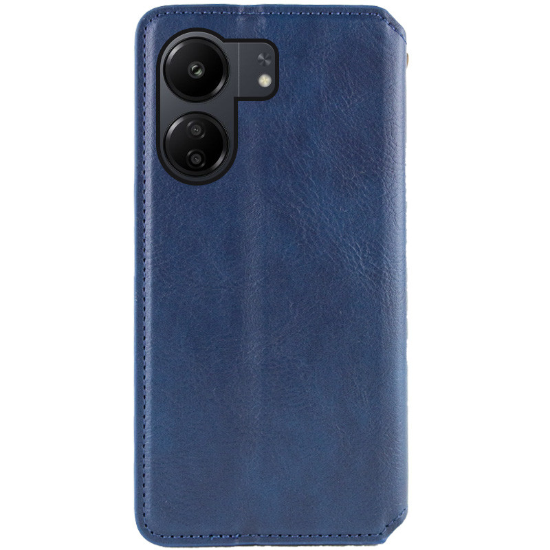 Фото Шкіряний чохол-книжка GETMAN Cubic (PU) на Xiaomi Redmi 13C / Poco C65 (Синій) на vchehle.ua