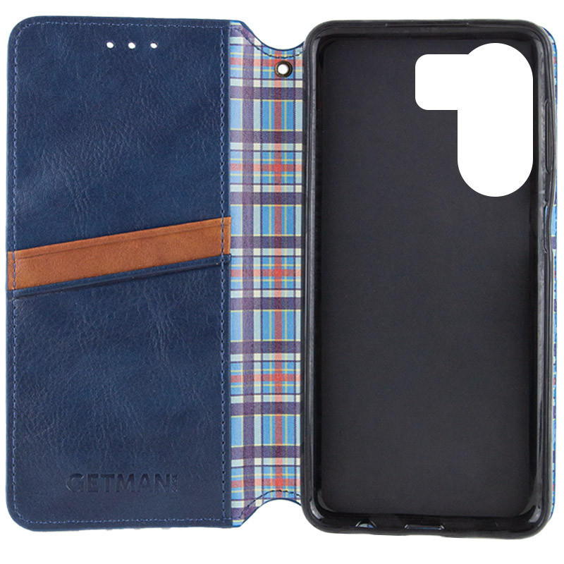 Шкіряний чохол-книжка GETMAN Cubic (PU) на Xiaomi Redmi 13C / Poco C65 (Синій) в магазині vchehle.ua