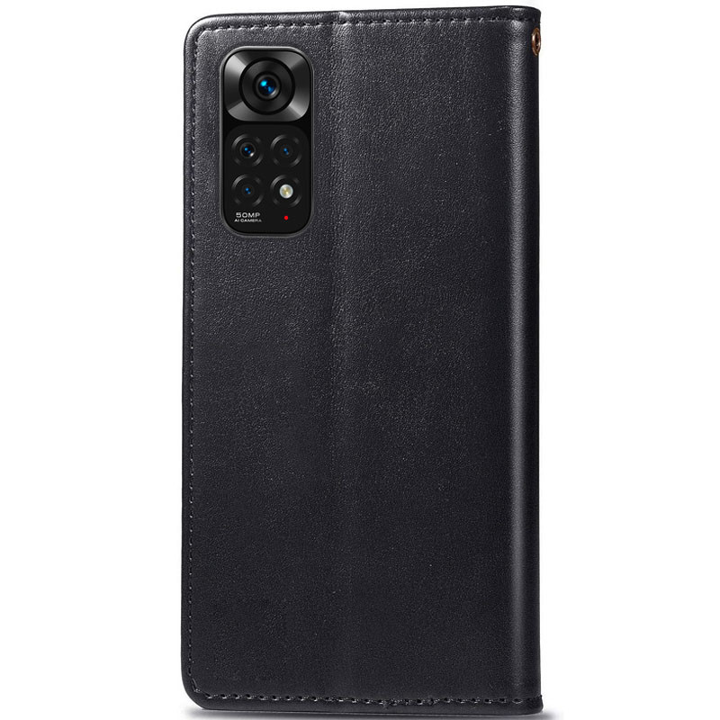 Кожаный чехол-книжка GETMAN Gallant (PU) для Xiaomi Redmi Note 11 (Global) / Note 11S (Черный) в магазине vchehle.ua