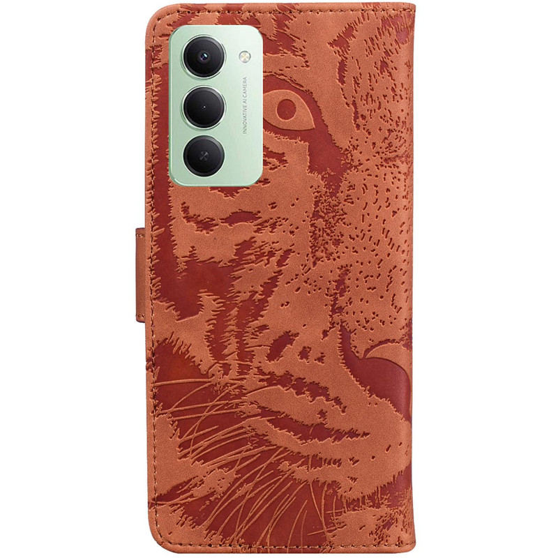 Фото Кожаный чехол-книжка Tiger для Xiaomi Redmi 15 (EU) (Brown) на vchehle.ua
