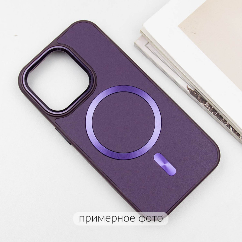 Фото Шкіряний чохол SnapCase with Magnetic Fit на Apple iPhone 16 Pro Max (6.9") (Dark Purple) на vchehle.ua