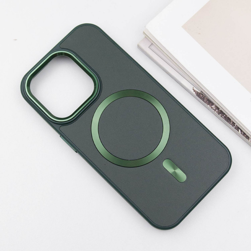 Фото Шкіряний чохол SnapCase with Magnetic Fit на Apple iPhone 16 Pro Max (6.9") (Green) на vchehle.ua