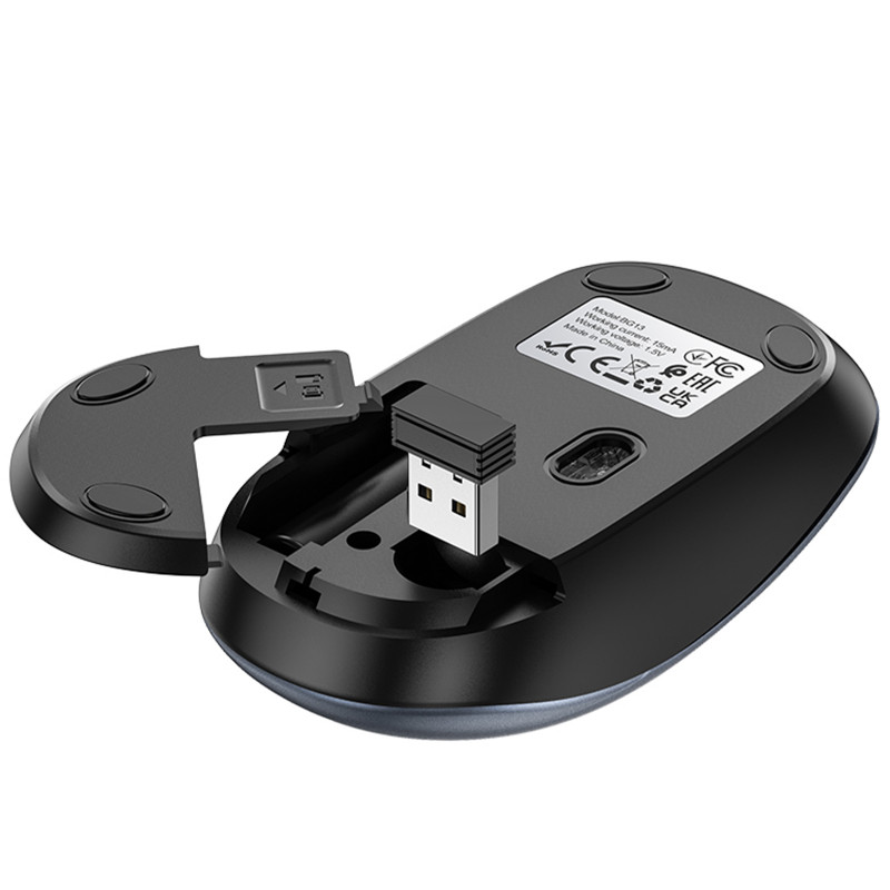 Фото Мышь беспроводная Borofone BG13 Winner 2.4G (Black / Metal gray) в магазине vchehle.ua