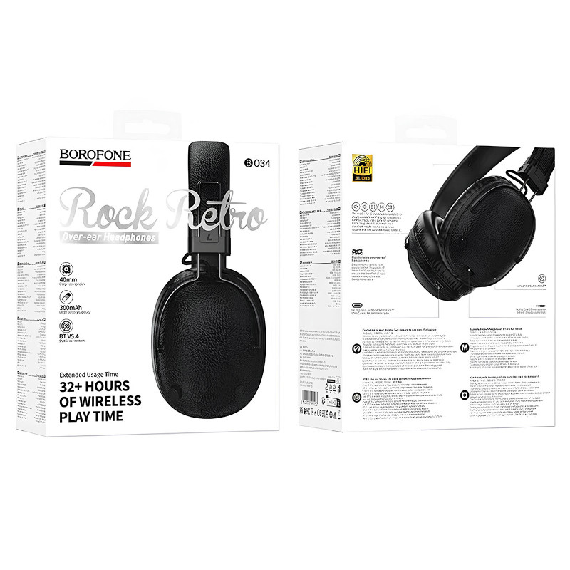 Фото Накладні бездротові навушники Borofone BO34 Suenos (Black) в маназині vchehle.ua
