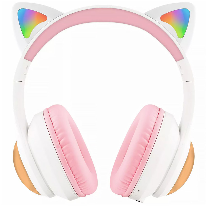 Фото Накладні бездротові навушники Proove Kids LumiCat (APP) (White / Pink) в маназині vchehle.ua