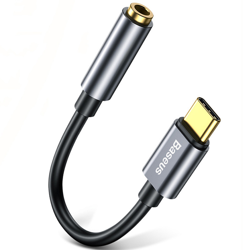 Фото Перехідник Baseus L54 Type-C to 3.5mm (CATL54) (Сірий) на vchehle.ua