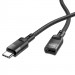 Перехідник Hoco U107 Type-C male to Type-C female USB2.0 (1.2m) (Black)