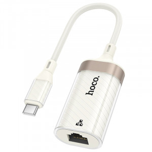 Переходник Hoco UA41B Crystal Type-C to RJ45 100 Mbs (0.15m)