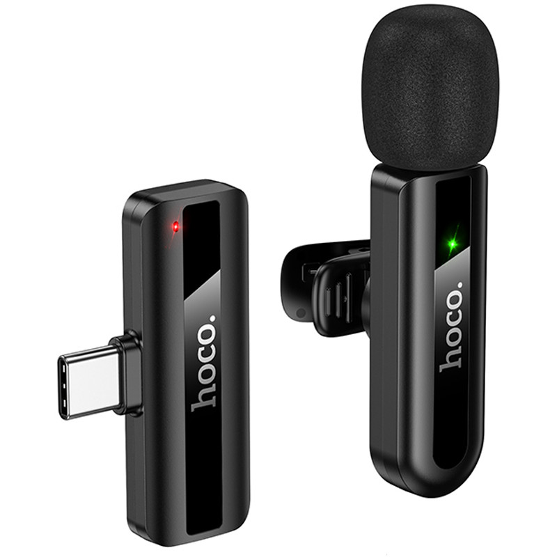 Петличный беспроводной микрофон Hoco L20 Fair Type-C (Black)
