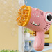 Фото Пістолет для мильних бульбашок Dinosaur Bubble Gun з насадкою на 40 отворів 50ml (Pink) на vchehle.ua