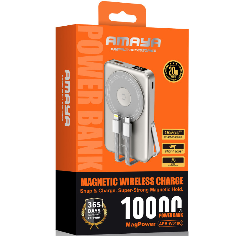Фото Power Bank Amaya 10000 mAh W018C 20W с БЗУ (Gray) на vchehle.ua