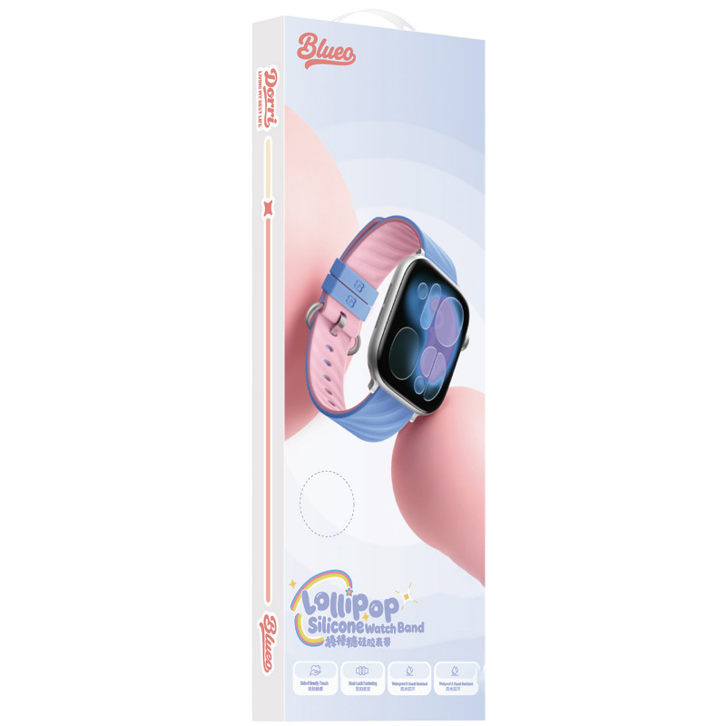 Фото Ремешок BlueO Lollipop Silicone для Apple Watch 38/40/41/42mm(ser.10) (Pink Purple) на vchehle.ua