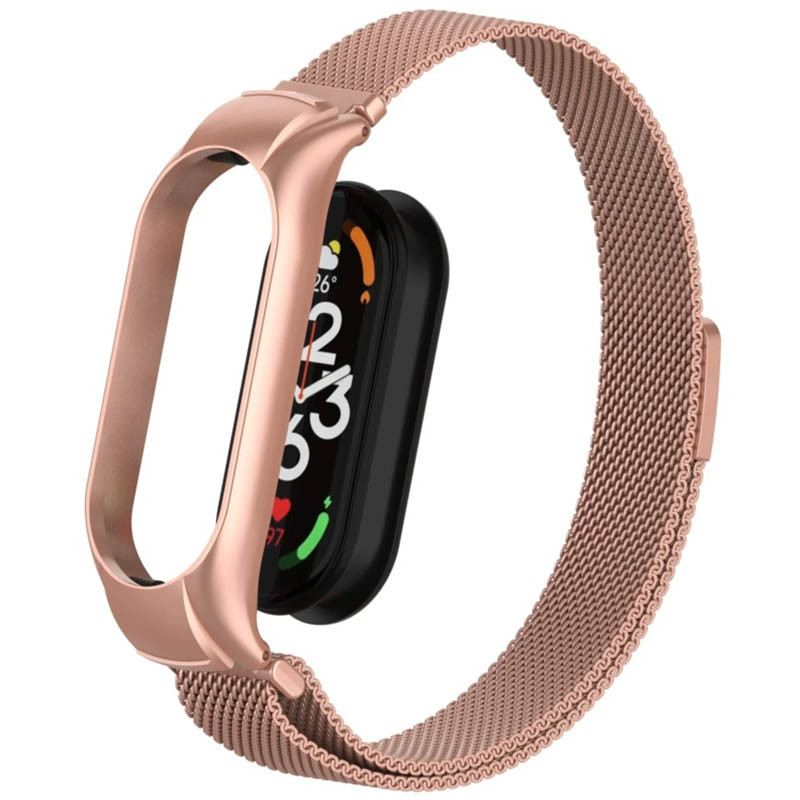 Ремешок Milanese Loop Design для Xiaomi Mi Band 5/6 (Rose Pink) в магазине vchehle.ua