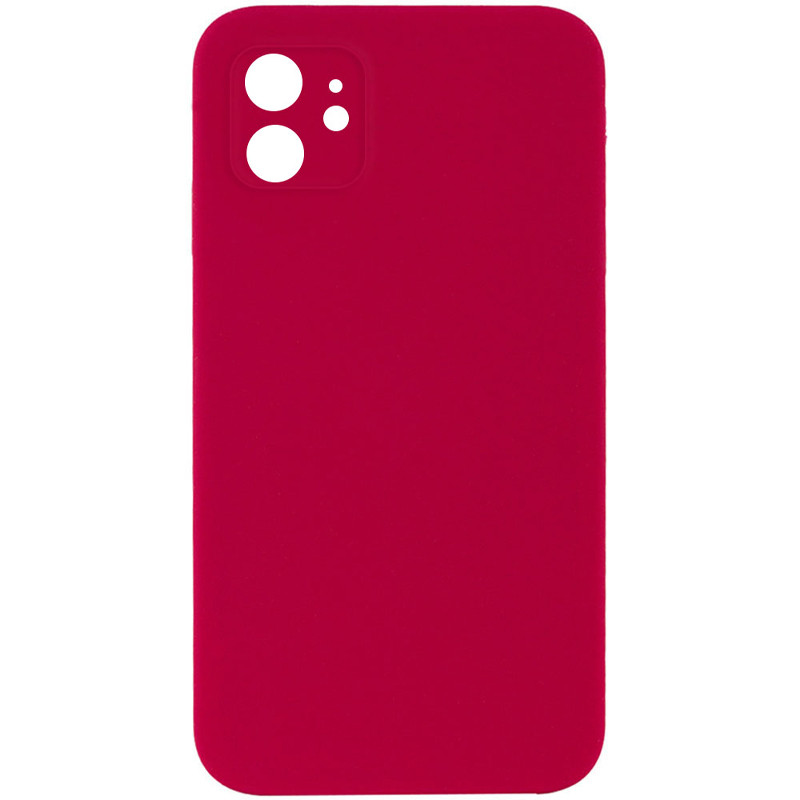 Чехол Silk Square Full Camera Protective (AA) NO LOGO для Apple iPhone 11 (6.1") (Красный / Rose Red)